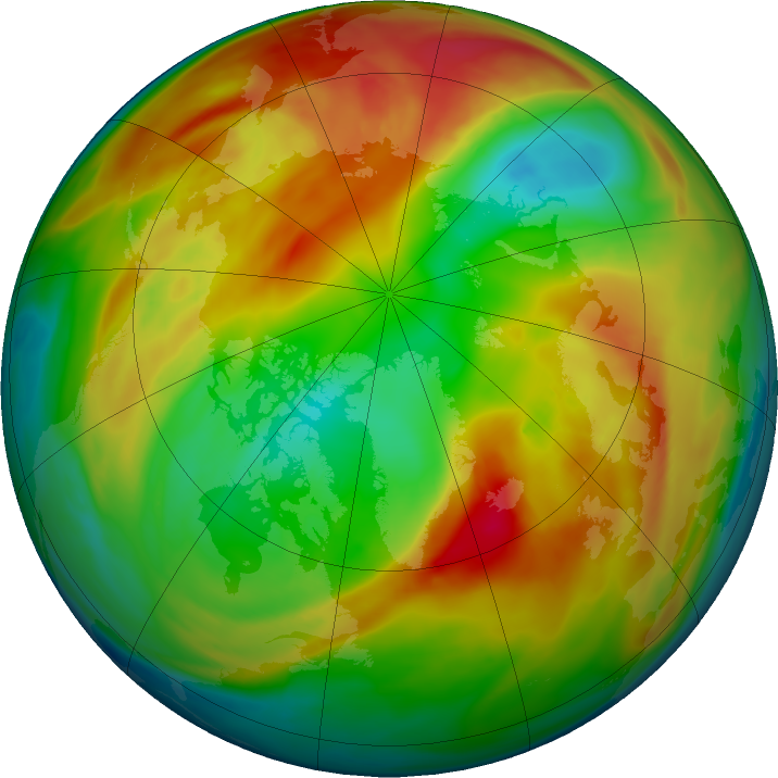 Arctic ozone map for 08 February 2018